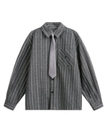 프레피 스트라이프 셔츠