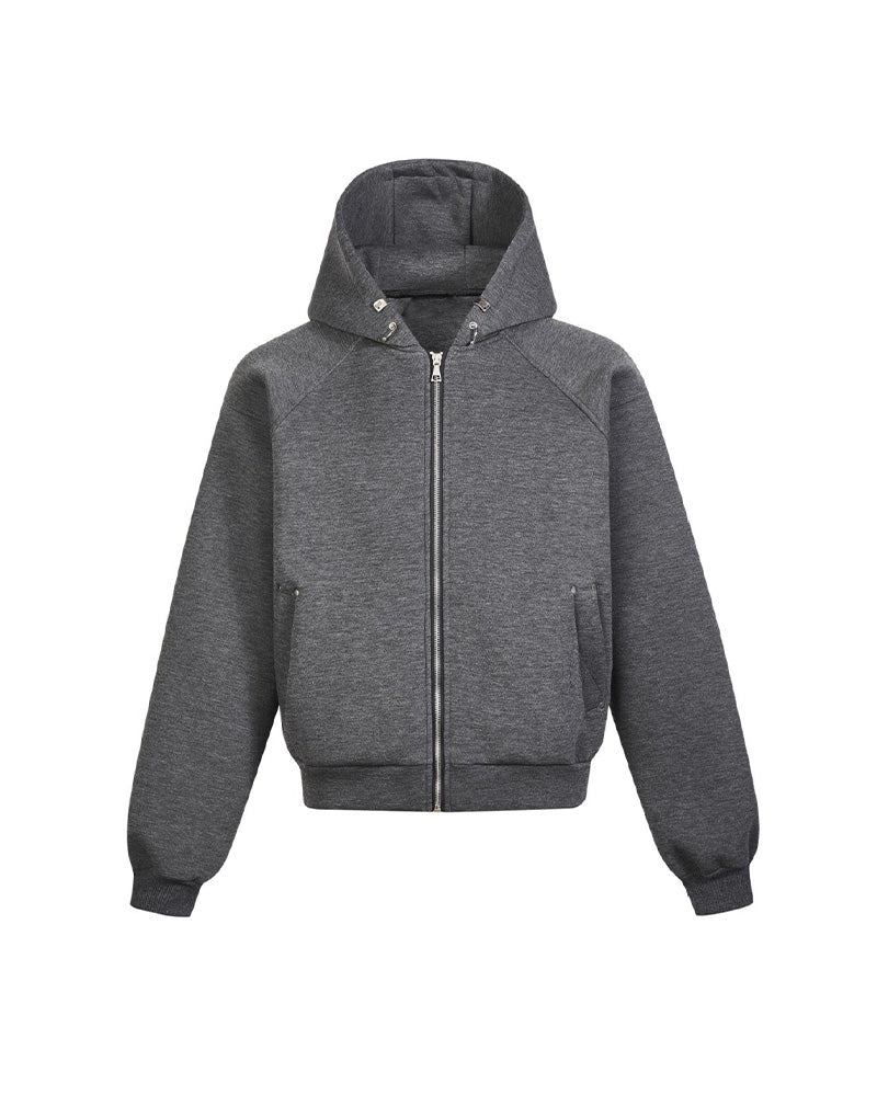 ゆったりとした無地のフード付きスウェットシャツ