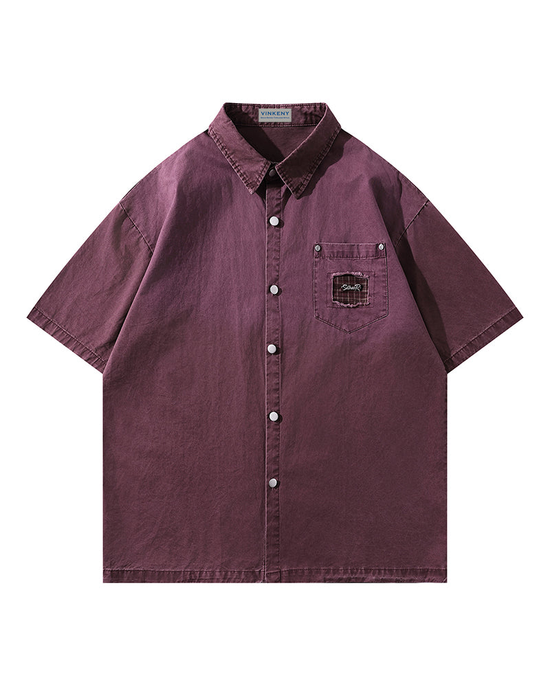 デザイナーワークウェア半袖シャツ