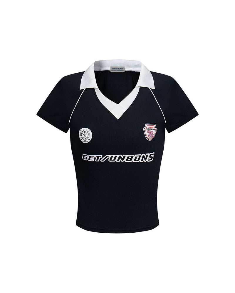 Sporty V-neck short sleeves