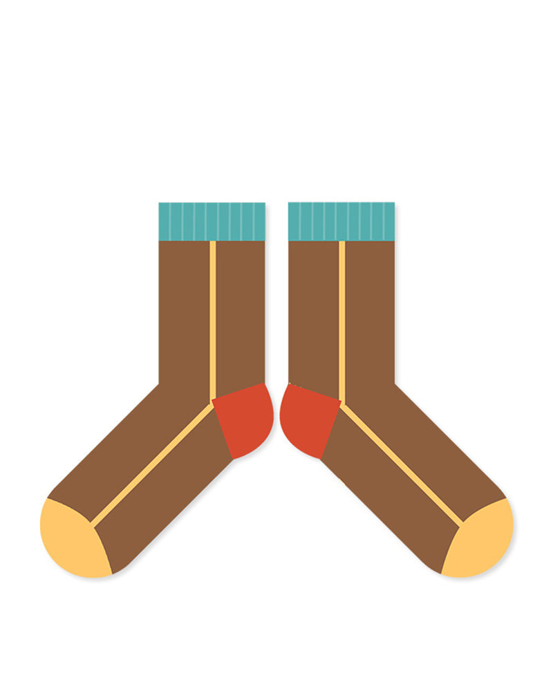 コントラストカラーの吸汗速乾ソックス