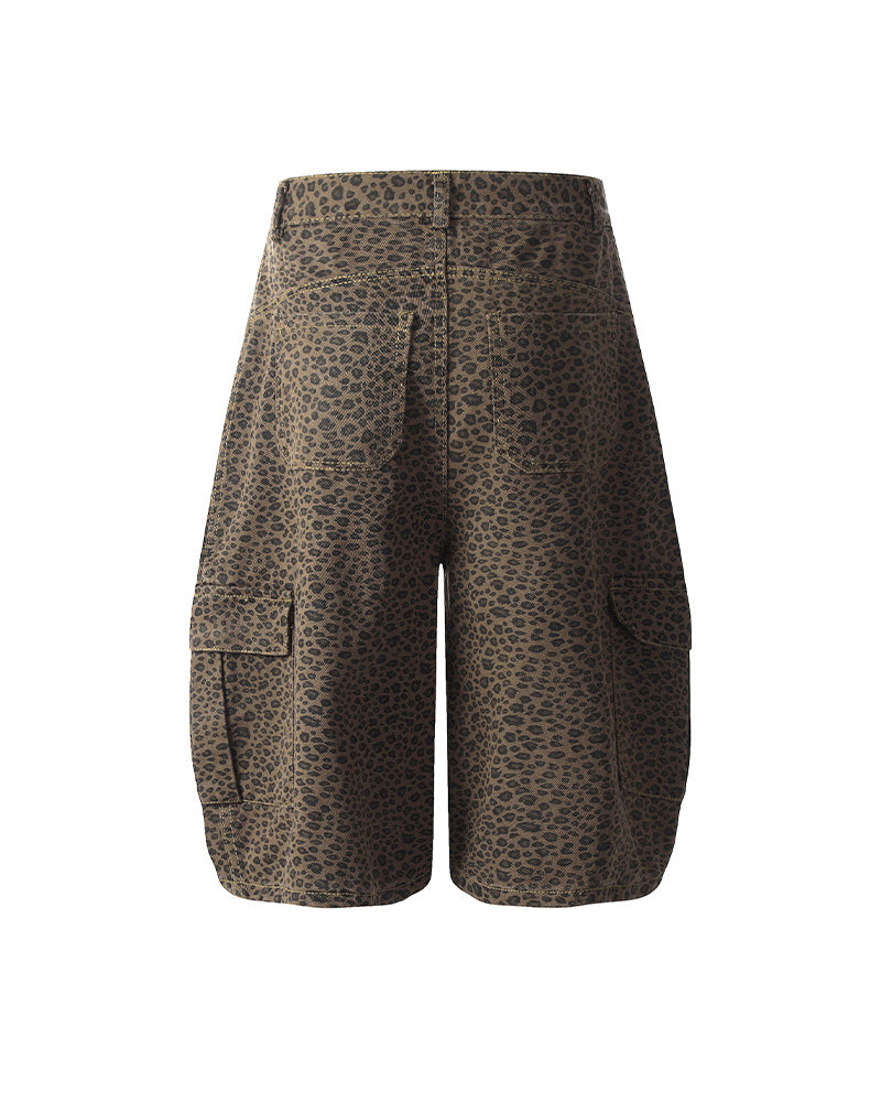 ヴィンテージ ルーズ レオパード ショートパンツ