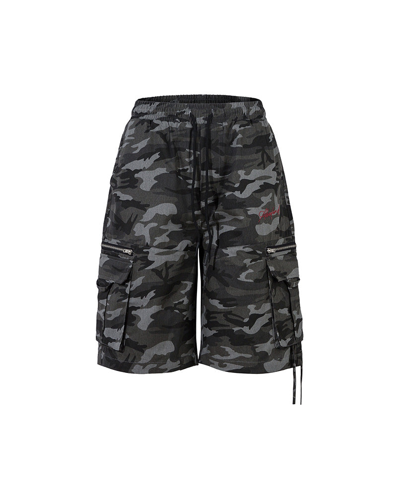 Vintage Multi-Pocket Camouflage Shorts