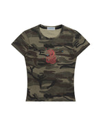 Retro simple camouflage short sleeve