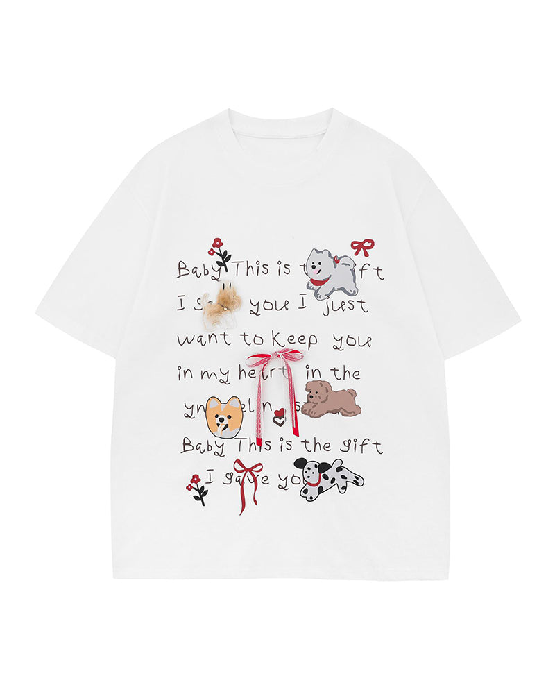 犬のリボン半袖