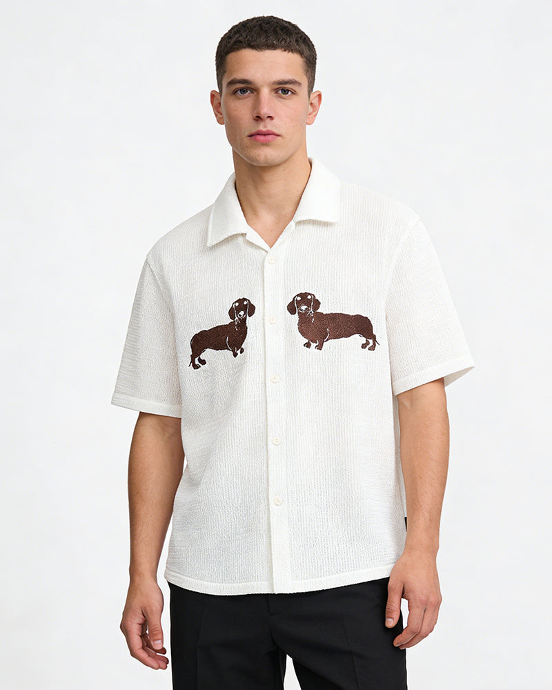 Puppy Open-Knit Shirt