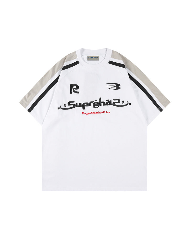 Retro versatile loose short sleeves