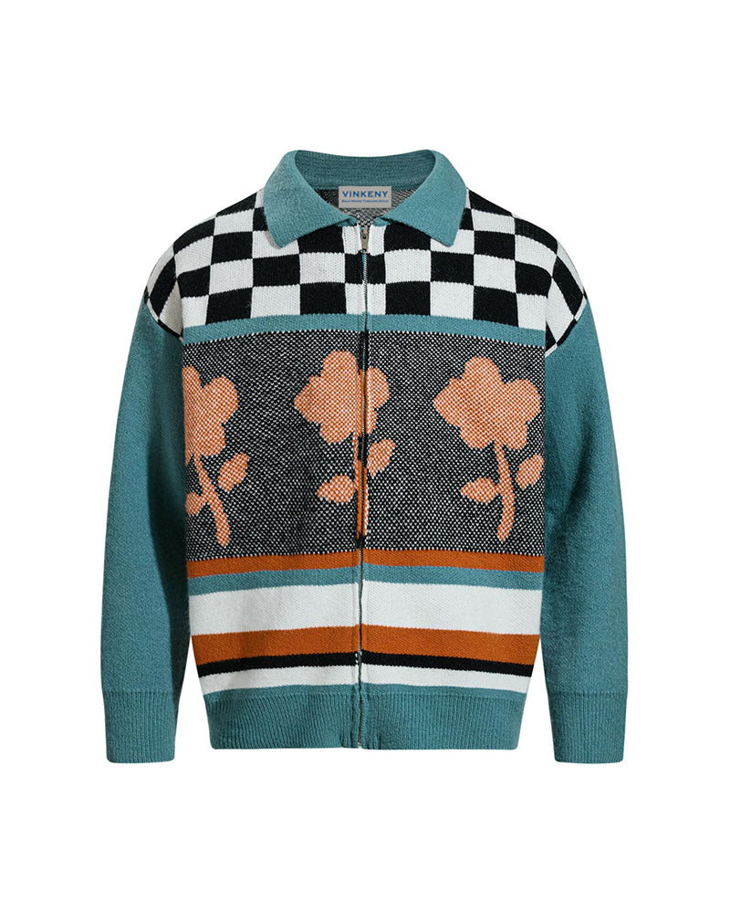 花柄ジャカードセーター