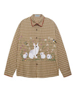 楽しい刺繍のチェックシャツ