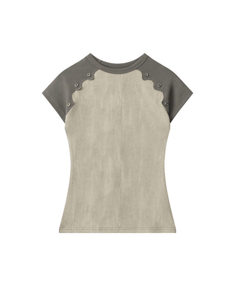 Short sleeves with patchwork design