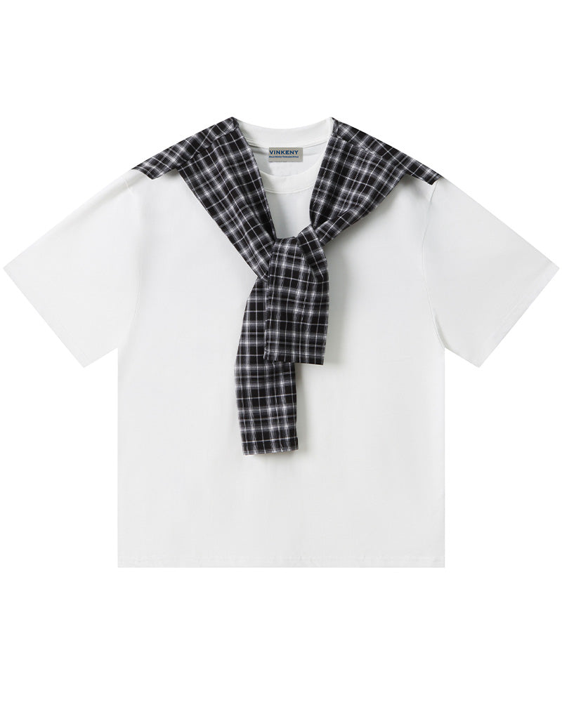 Simple loose design short sleeves