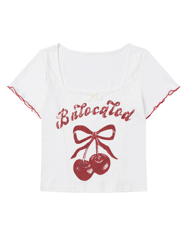 Cute cherry short sleeves