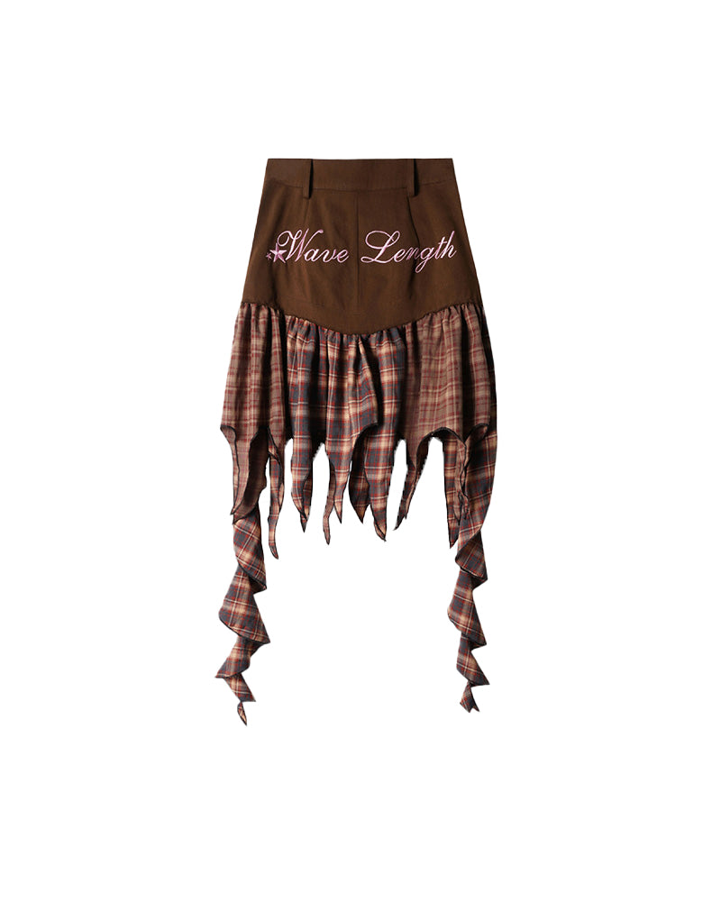 レトロなホットガールのパッチワークスカート