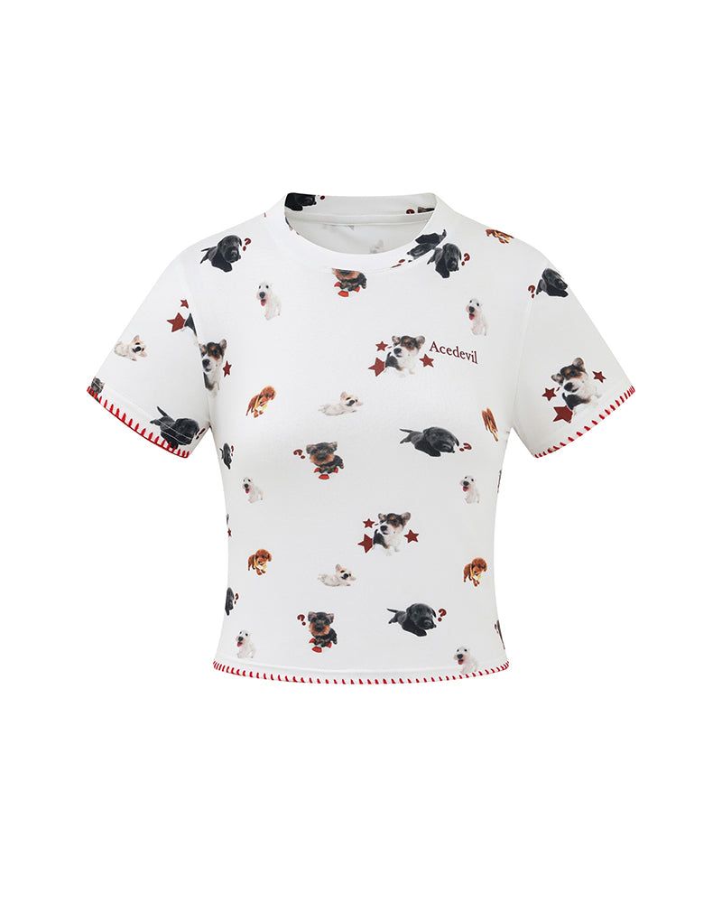 Fun pattern short sleeves