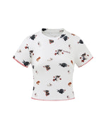 Fun pattern short sleeves
