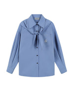 Shawl-Collar Long-Sleeve Shirt