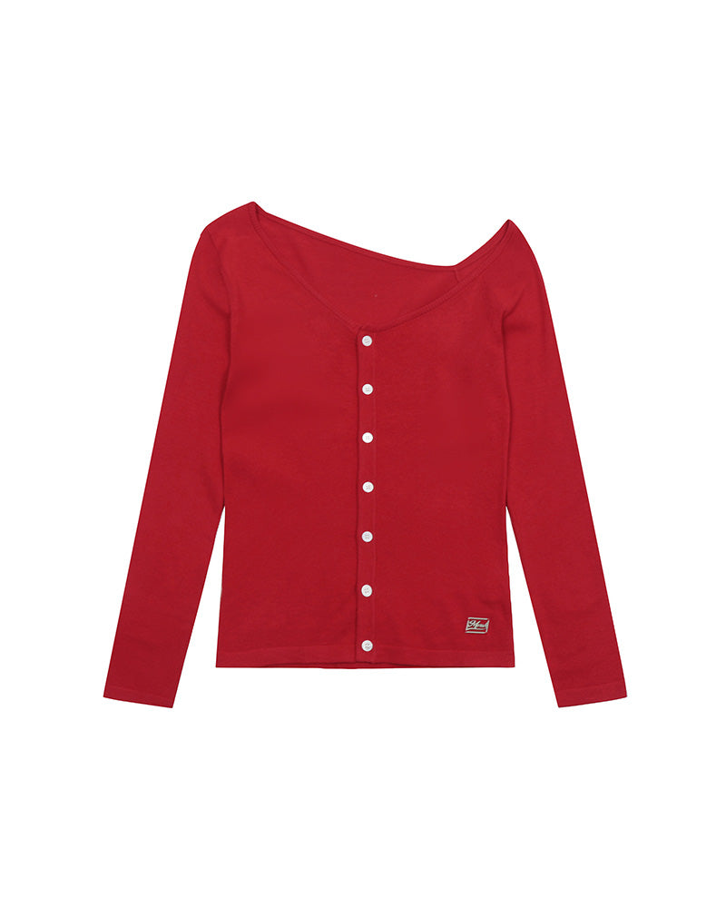 シンプルなニットカーディガン