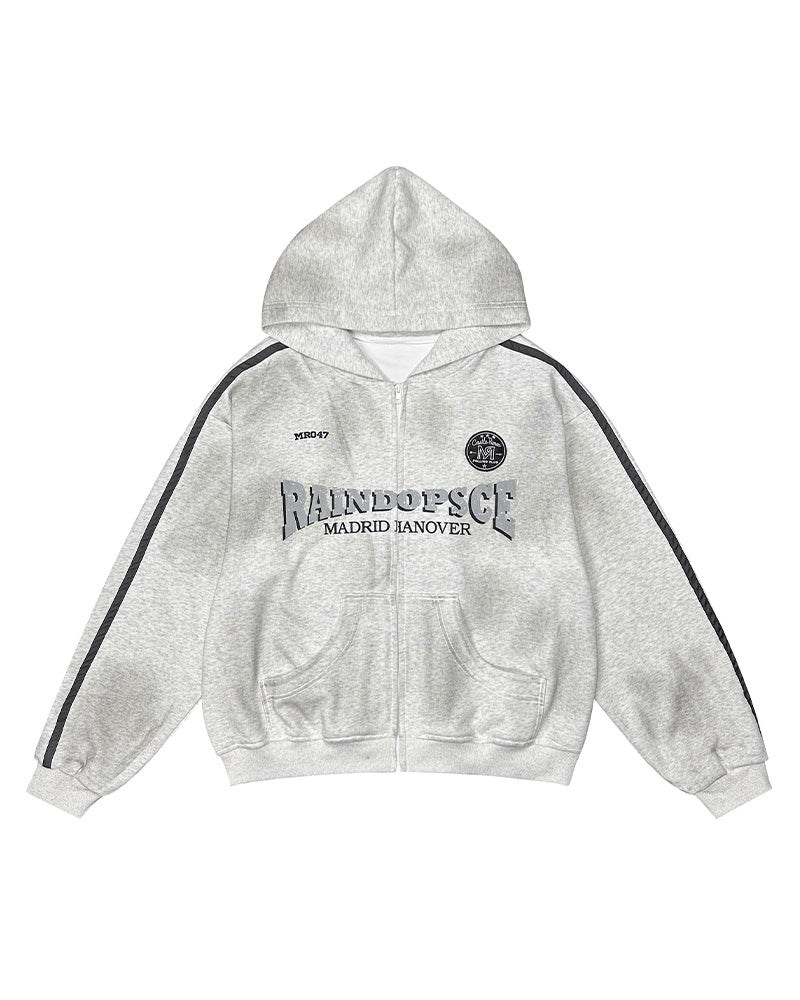 ダメージ加工のフード付きスウェットシャツ