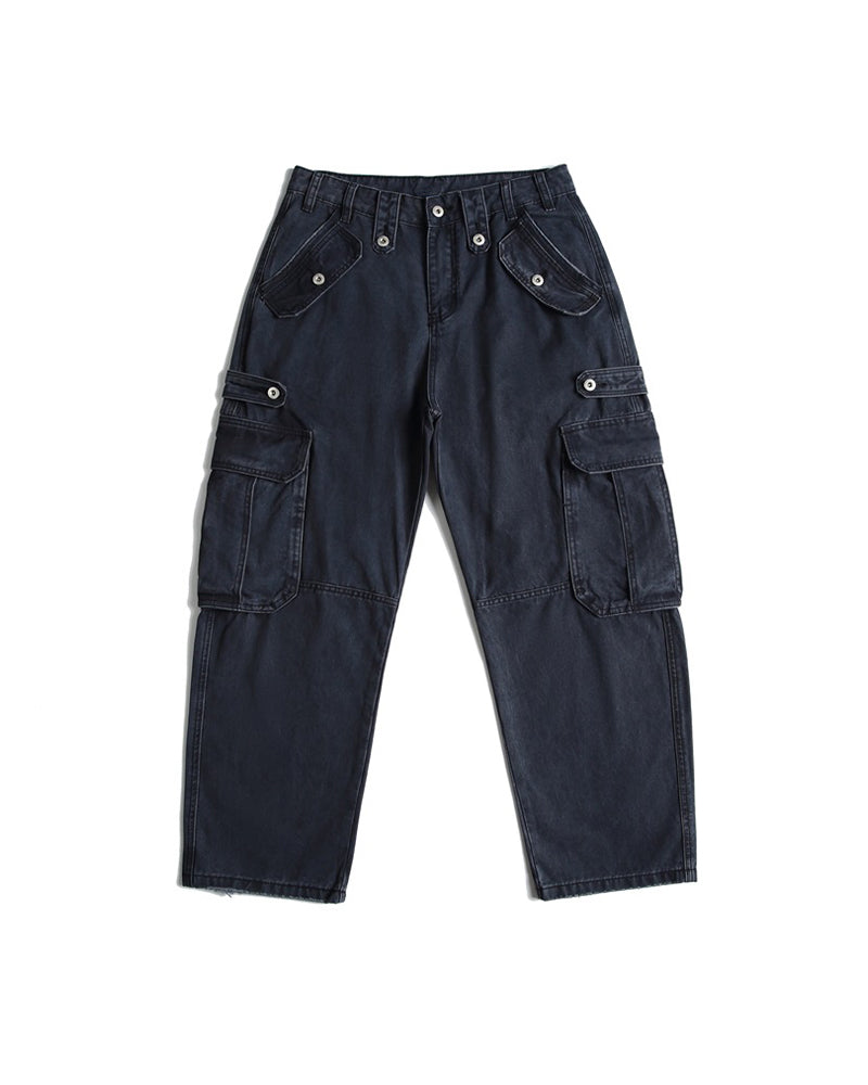 Washed work trousers