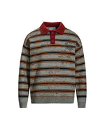 ヴィンテージ刺繍ラペルセーター