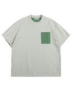 コントラストカラーのステッチワーク半袖