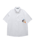 かわいい漫画の刺繍シャツ