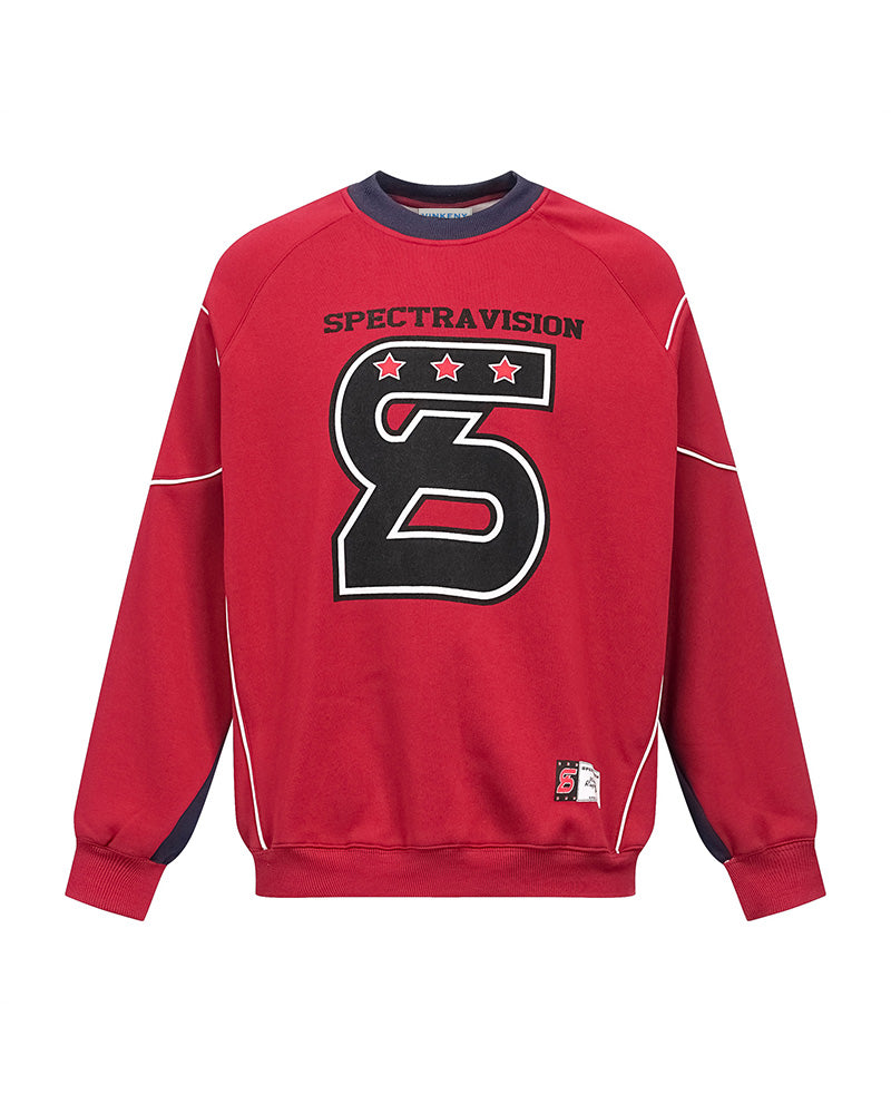 コントラストカラーのレタリングスウェットシャツ