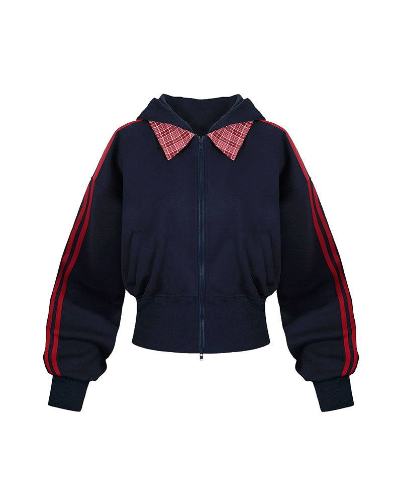 コントラストストライプパーカー