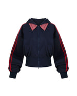 コントラストストライプパーカー