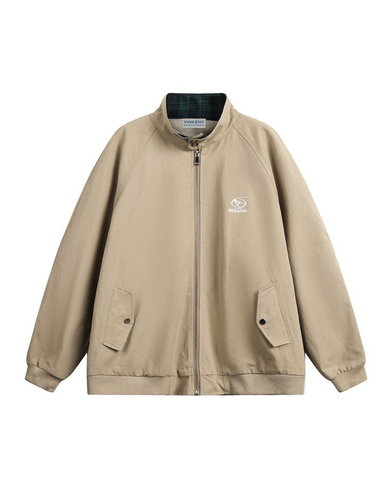 スタンドカラーカジュアルジャケット