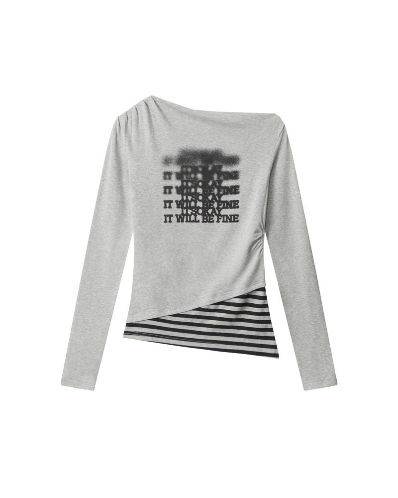 Long sleeves with off-shoulder pattern