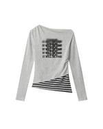 Long sleeves with off-shoulder pattern