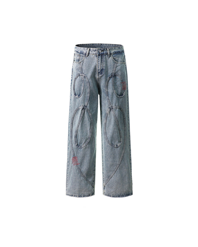 Designer slim straight jeans