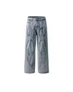Designer slim straight jeans