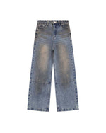 インクジェットウォッシュ加工のダメージジーンズ