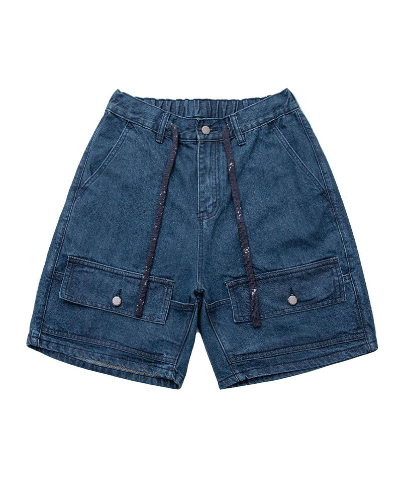 ベーシックなダブルポケットデニムショートパンツ