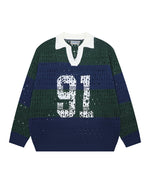 透かしプリントセーター