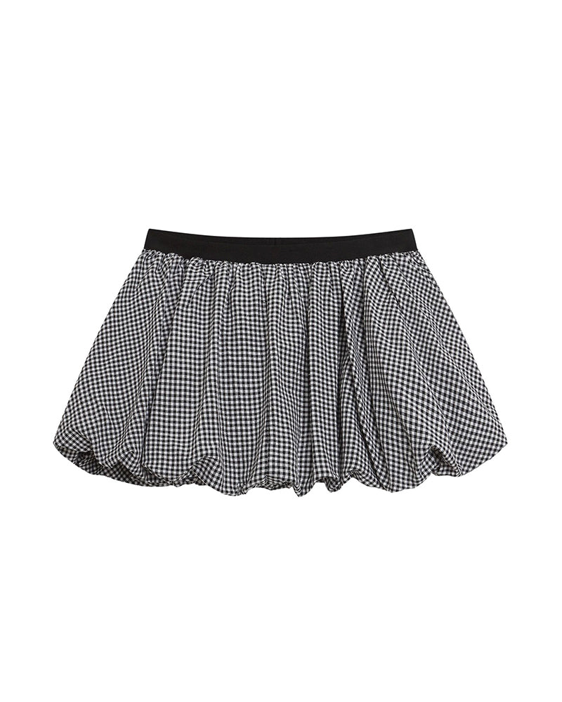 個性的な花のつぼみ柄スカート