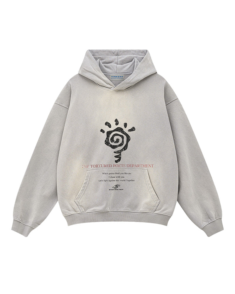 カジュアルなフード付きスウェットシャツ