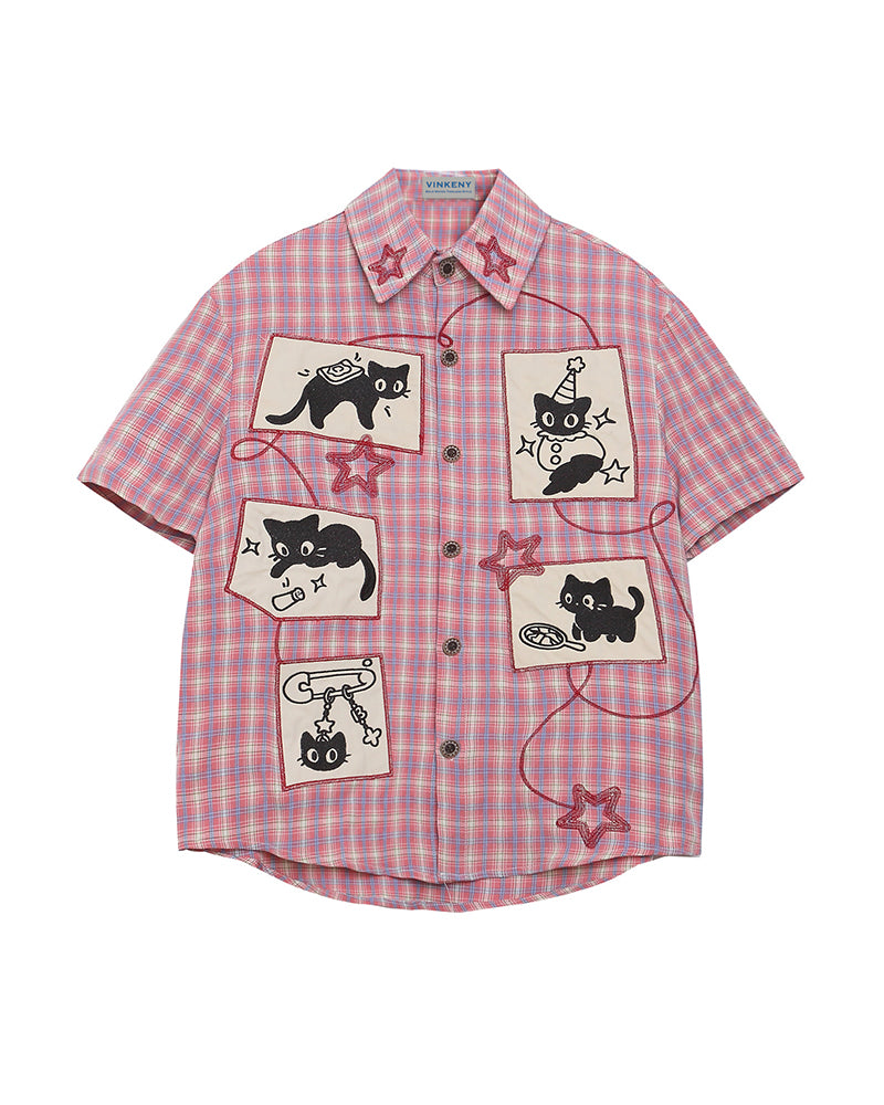 かわいい子猫の半袖シャツ