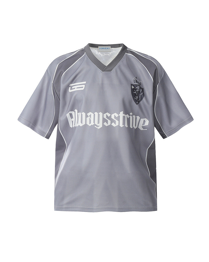 Retro colorblock letter short sleeves