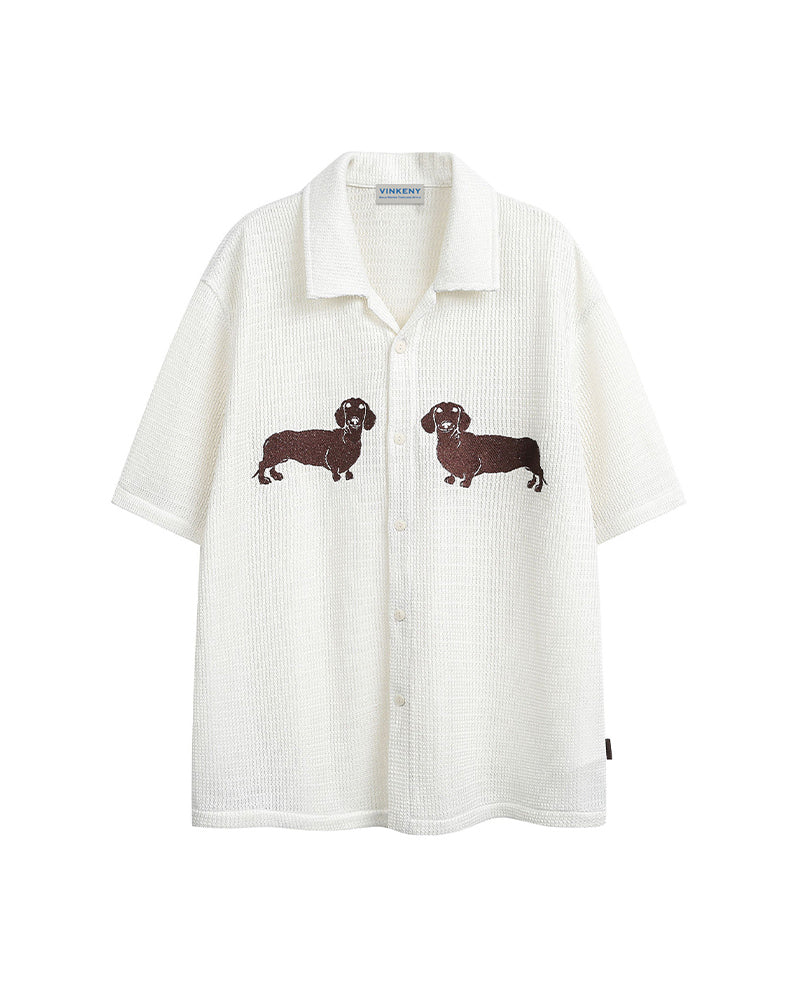 Puppy Open-Knit Shirt