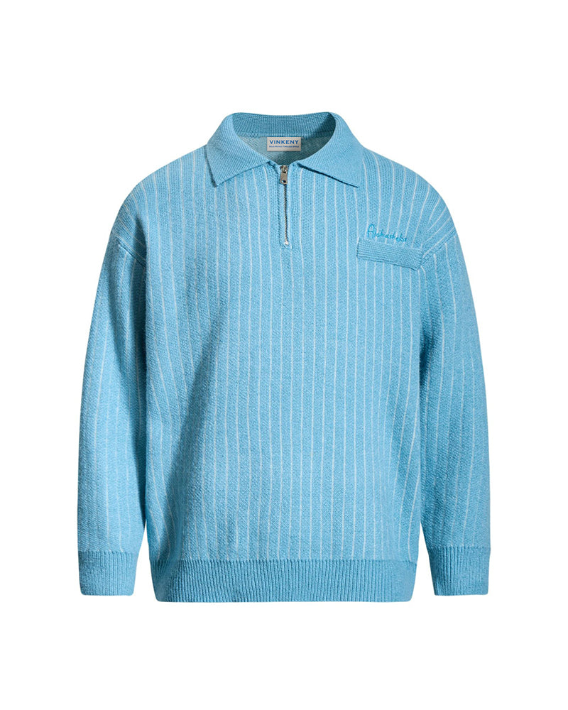 ヴィンテージストライプハーフジップセーター