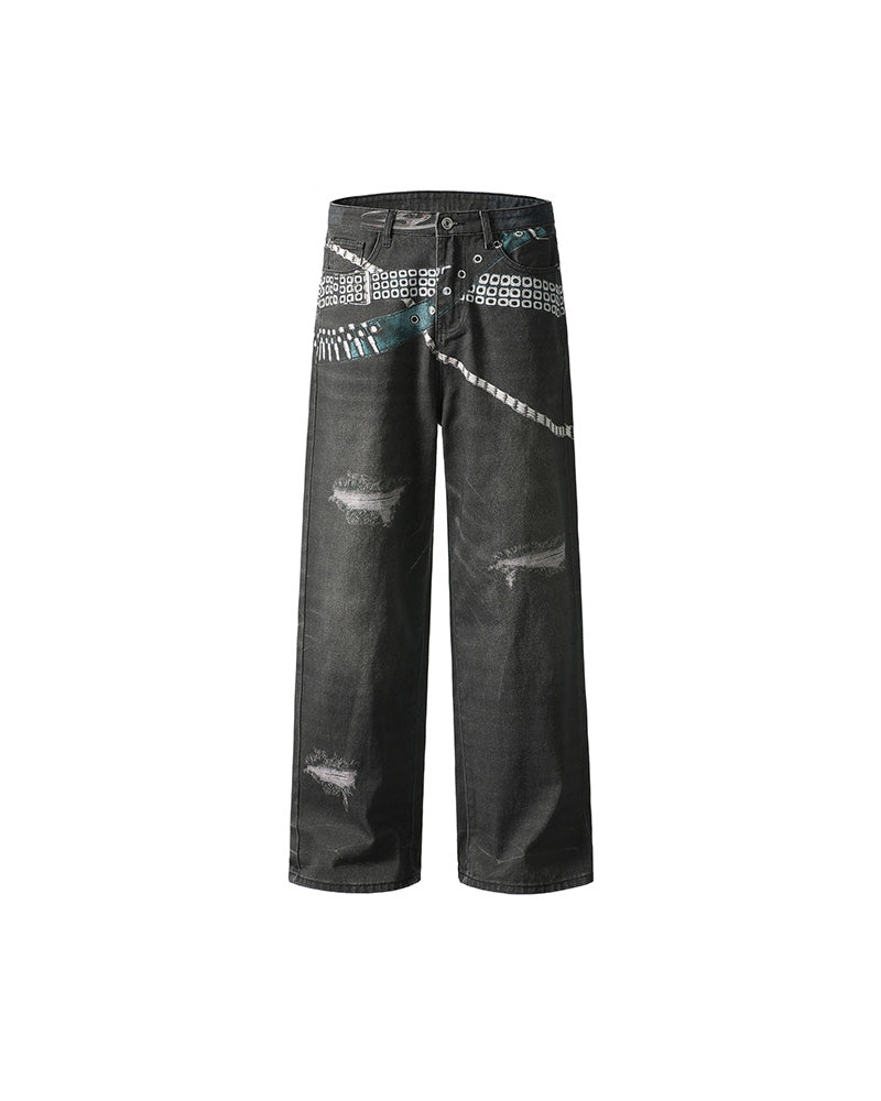 Designer straight jeans