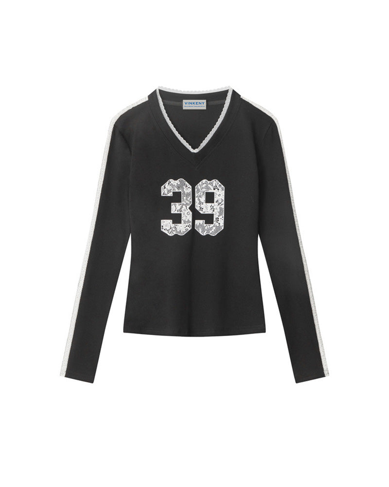 レースパネルの長袖