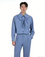 Shawl-Collar Long-Sleeve Shirt