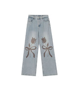 かわいい花柄ジーンズ