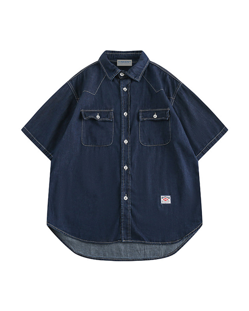 無地半袖ポケットシャツ