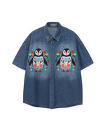 ヴィンテージ刺繍半袖シャツ