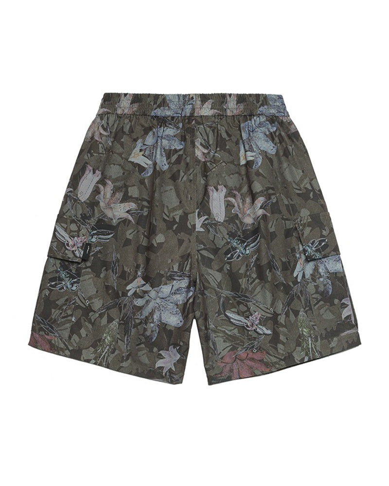 Floral camouflage shorts